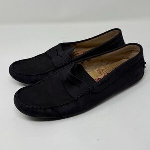 Tod's Gommino Driving Shoes Suede Men Black Luxury Loafer Slip On Sz 9 Limited